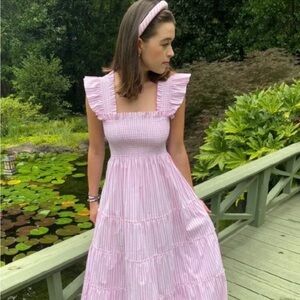 Hill House Ellie Nap Dress Bubblegum Stripe LARGE